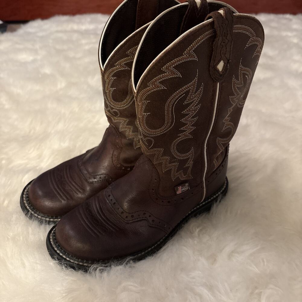 Justin Gypsy Womens Size 6.5 B Brown Leather Stockman Cowboy Western Boots